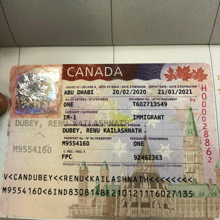 CANADA VISA STICKER