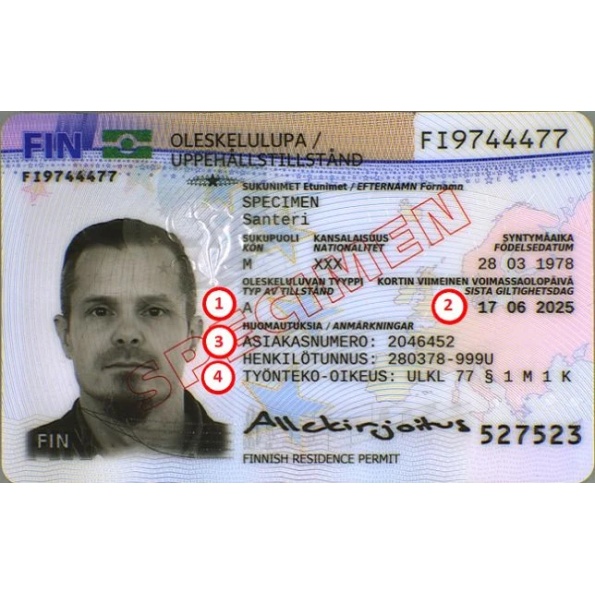 Finland Permanent Residence Card