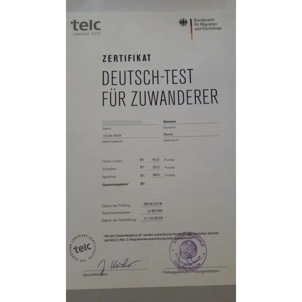 TestDaF-DSH certificates