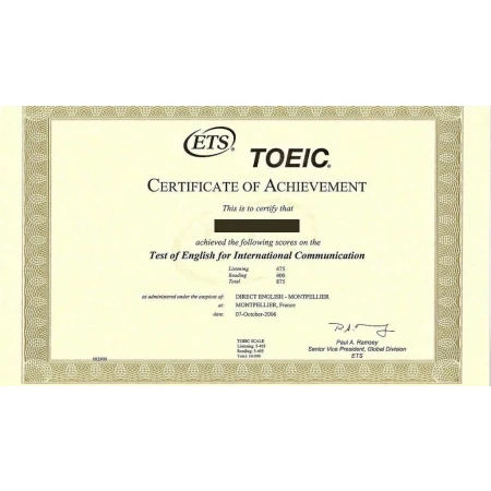 Buy Toeic Certificate